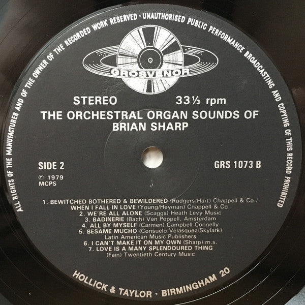 Brian Sharp (2) : The Orchestral Organ Sounds Of B# (LP, Album)