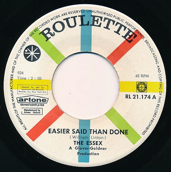 The Essex : Easier Said Than Done (7", Single)