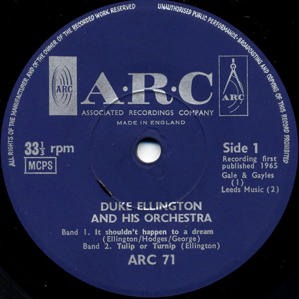 Duke Ellington / Charlie Parker, Dizzy Gillespie And Featuring Sarah Vaughan : It Shouldn't Happen To A Dream (7", EP, Mono)
