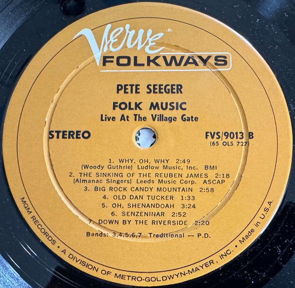 Pete Seeger : Folk Music! Live At The Village Gate (LP, Album)