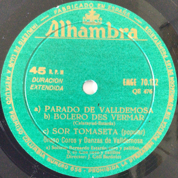 Grupo Coros Y Danzas De Valldemosa : Grupo Coros Y Danzas De Valldemosa (7", EP)