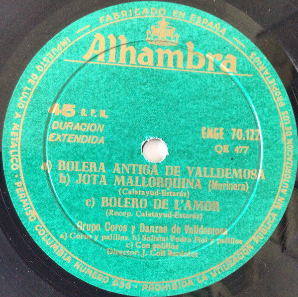Grupo Coros Y Danzas De Valldemosa : Grupo Coros Y Danzas De Valldemosa (7", EP)