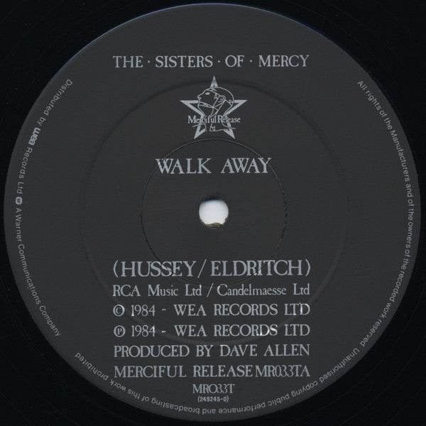 The Sisters Of Mercy : Walk Away (12", Single, Dam)