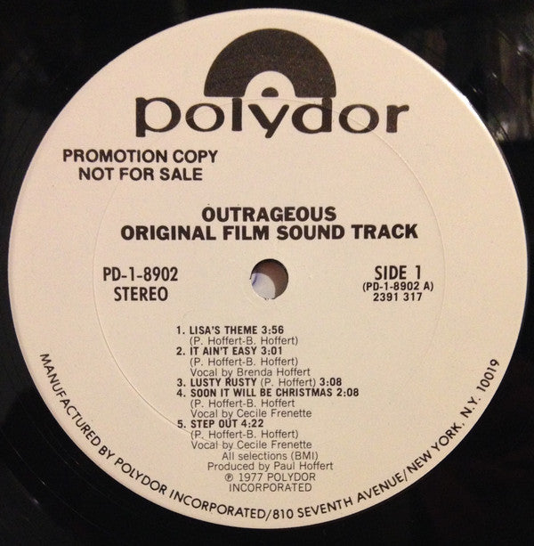 Paul Hoffert : Outrageous!: Original Film Soundtrack (LP, Promo)