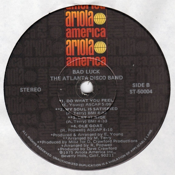 The Atlanta Disco Band : Bad Luck (LP, Album)