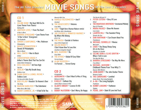 Various : The All Time Greatest Movie Songs Of The Last 3 Decades (2xCD, Comp)