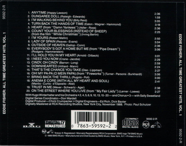 Eddie Fisher : All Time Greatest Hits, Vol. 1 (CD, Comp, RM)