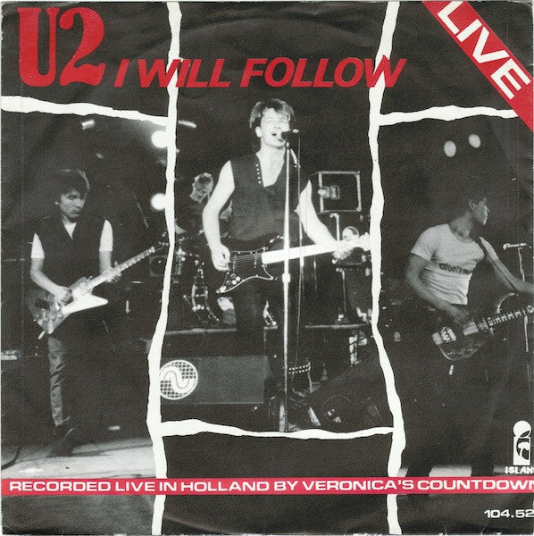 U2 : I Will Follow (Live) (7", Single, Blu)