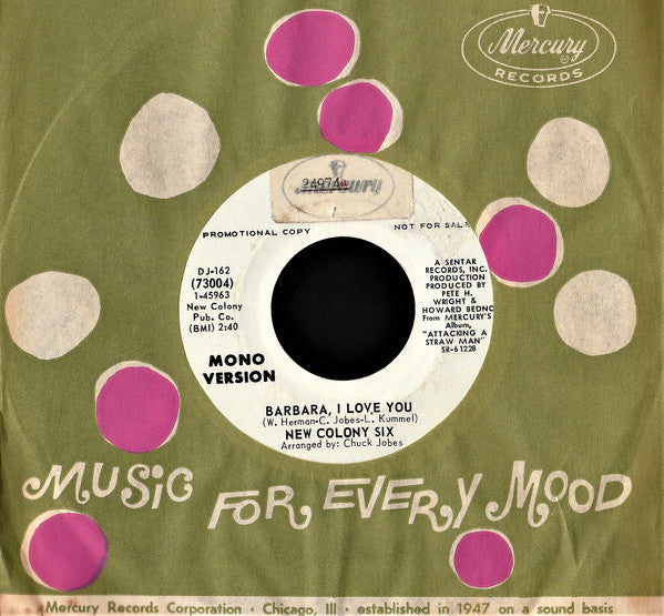 The New Colony Six : Barbara, I Love You  (7", Single, Promo)