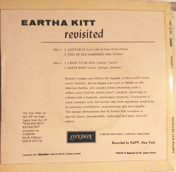 Eartha Kitt : Eartha Kitt Revisited (7", EP, Mono)