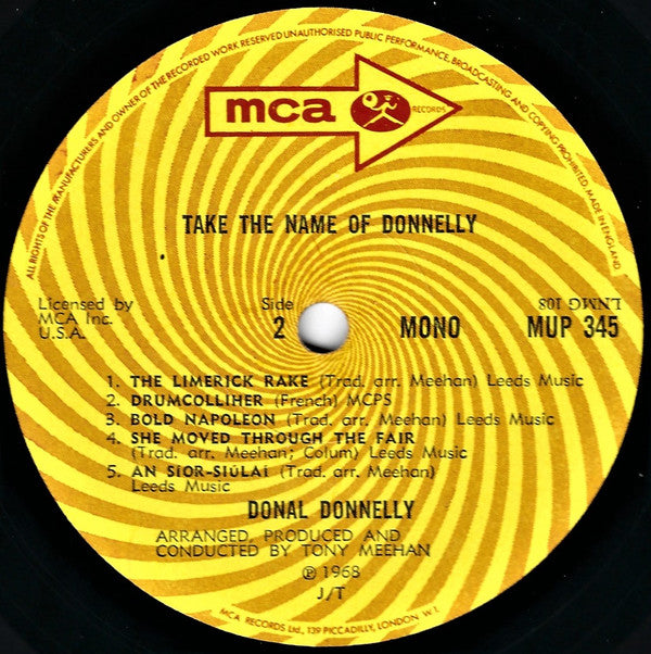 Donal Donnelly : Take The Name Of Donnelly (LP)