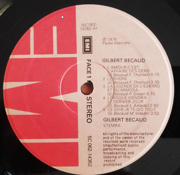 Gilbert Bécaud : Gilbert Bécaud  (LP, Album, Gat)