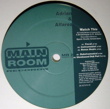 Adrian & Alfarez : Watch This (12")