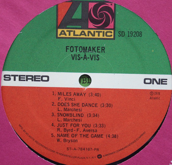 Fotomaker : Vis-à-Vis (LP, Album, Pre)