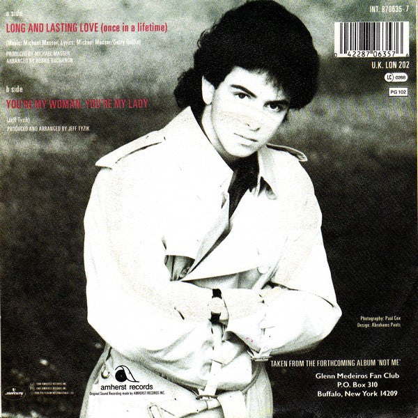 Glenn Medeiros : Long And Lasting Love (Once In A Lifetime) (7", Single)