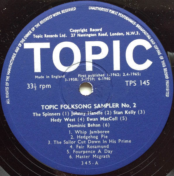 Various : Folk Songs (LP, Comp, Smplr)