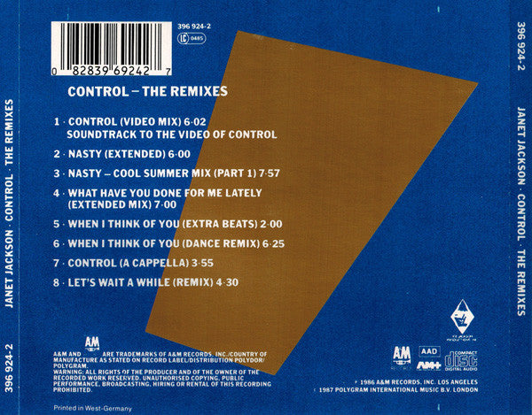Janet Jackson : Control - The Remixes (CD, Comp, RE)
