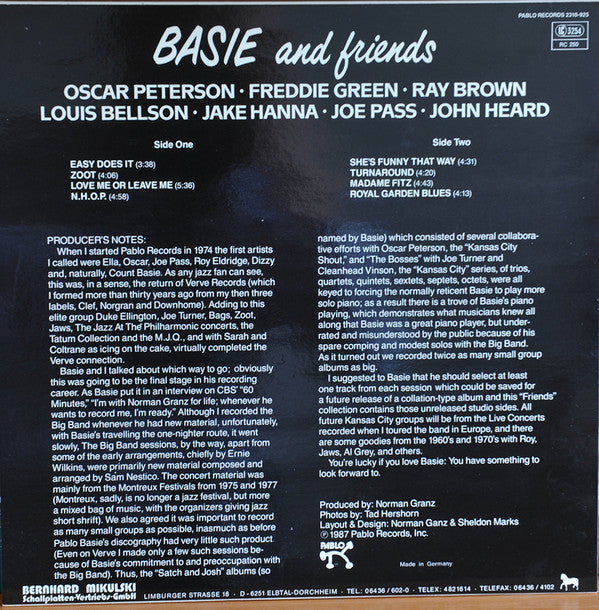 Count Basie : Basie And Friends (LP)