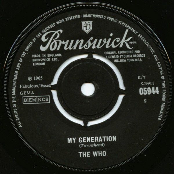 The Who : My Generation (7", Single, Mono)