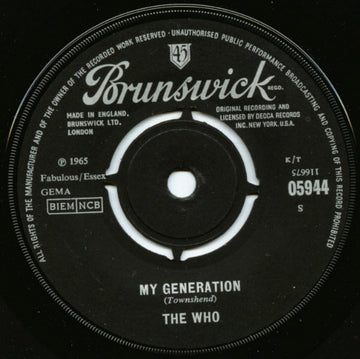 The Who : My Generation (7", Single, Mono)