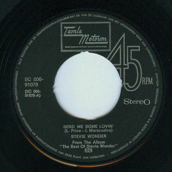 Stevie Wonder : Send Me Some Lovin (7", Single)
