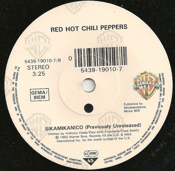Red Hot Chili Peppers : Under The Bridge (7", Single, Sol)