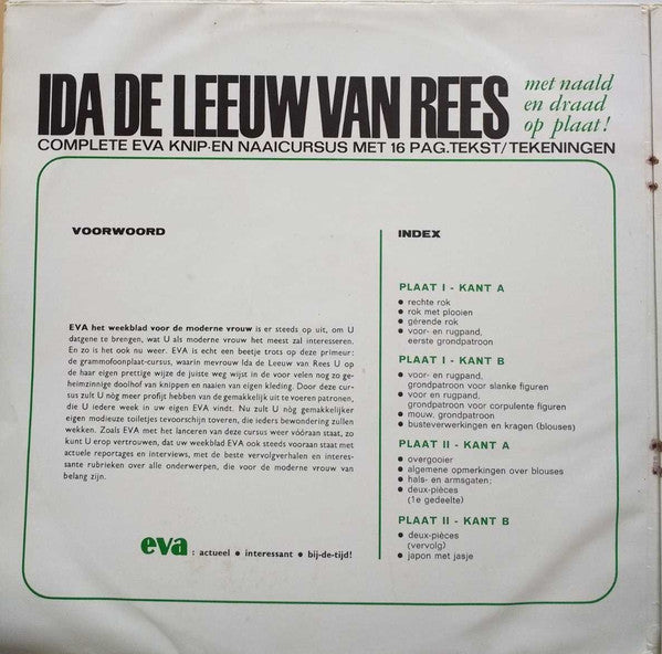 Ida De Leeuw Van Rees : Met Naald En Draad Op Plaat (2xLP, Album, Gat)
