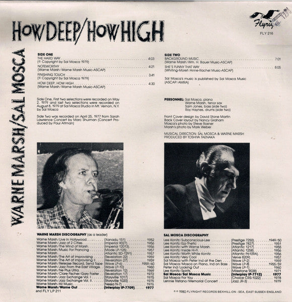 Warne Marsh / Sal Mosca : How Deep / How High (LP, Album)