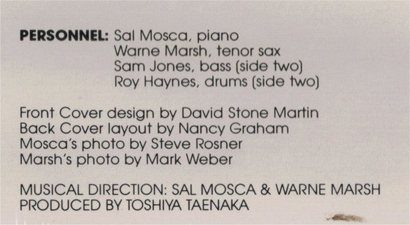 Warne Marsh / Sal Mosca : How Deep / How High (LP, Album)
