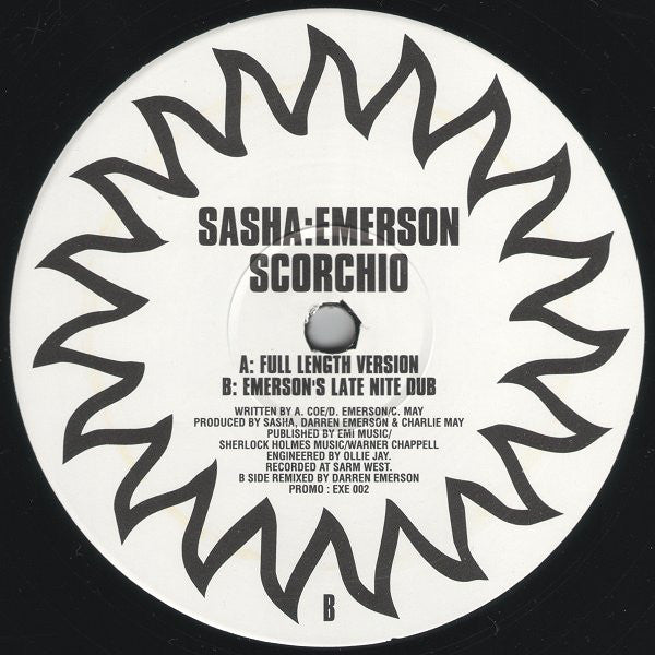 Sasha : Darren Emerson : Scorchio (12", Promo)