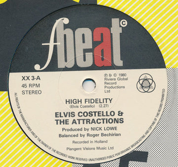 Elvis Costello & The Attractions : High Fidelity (7", Single, Promo)