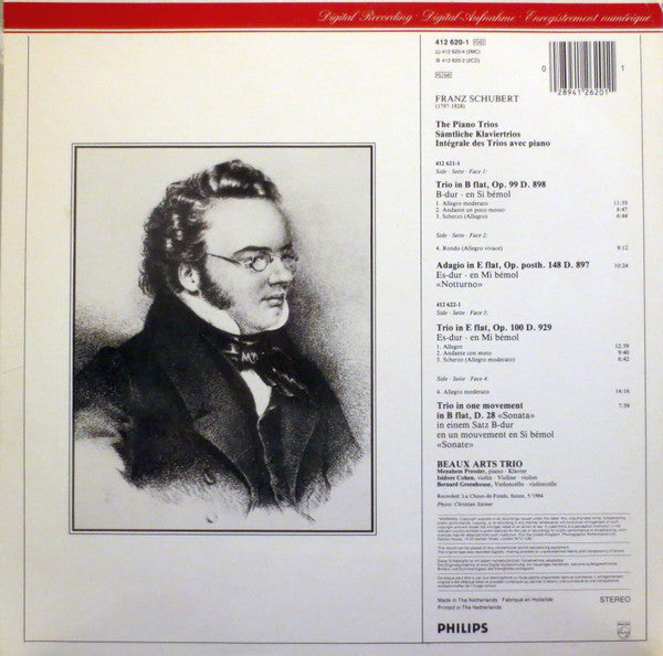 Schubert*, Beaux Arts Trio : The Piano Trios = Samtliche Klaviertrios (2xLP, Album)