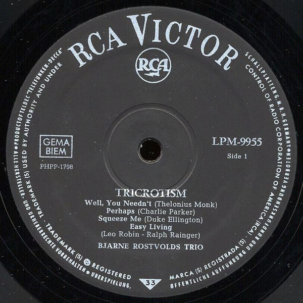 Bjarne Rostvold's Trio : Tricrotism (LP, Album, Mono)