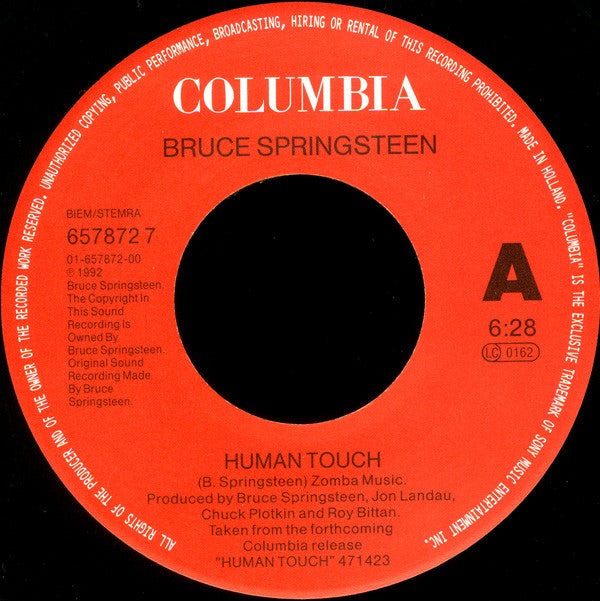 Bruce Springsteen : Human Touch (7", Single, Lar)