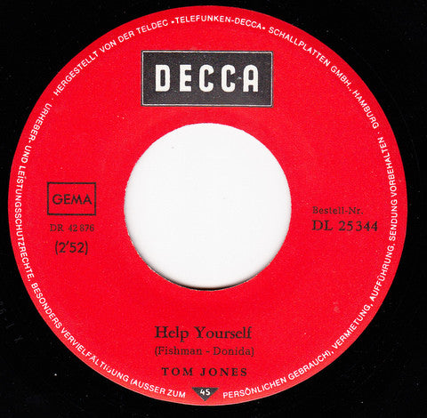Tom Jones : Help Yourself / Day By Day (7", Single)