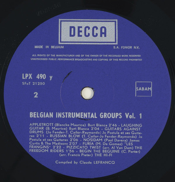 Various : Belgian Instrumental Groups Vol. 1 (LP, Comp)