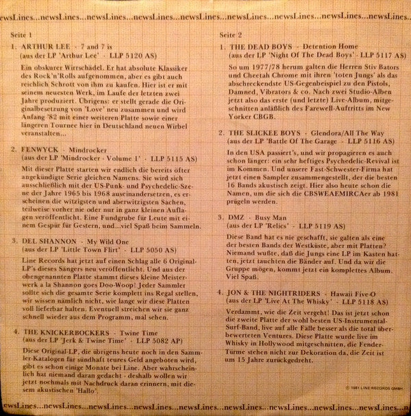 Various : Newslines Volume 2 (7", EP, Comp, Smplr)