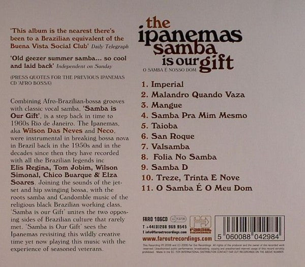 Os Ipanemas : Samba Is Our Gift (O Samba É Nosso Dom) (CD, Album)