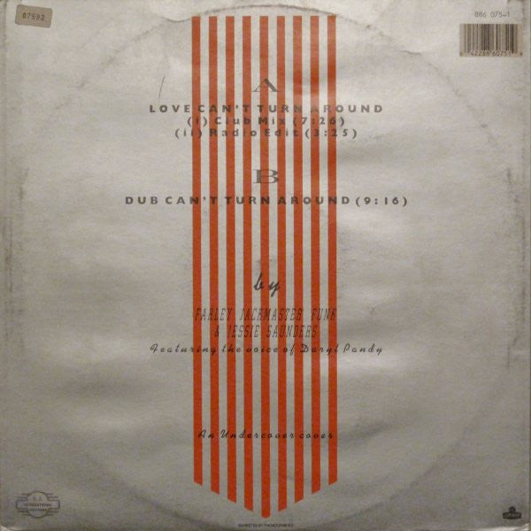 Farley "Jackmaster" Funk & Jessie Saunders* : Love Can't Turn Around (12", EP)