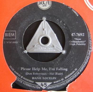 Hank Locklin : Please Help Me, I'm Falling (7", Single)