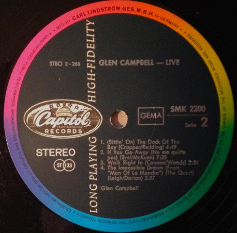Glen Campbell : Live (2xLP, Album)