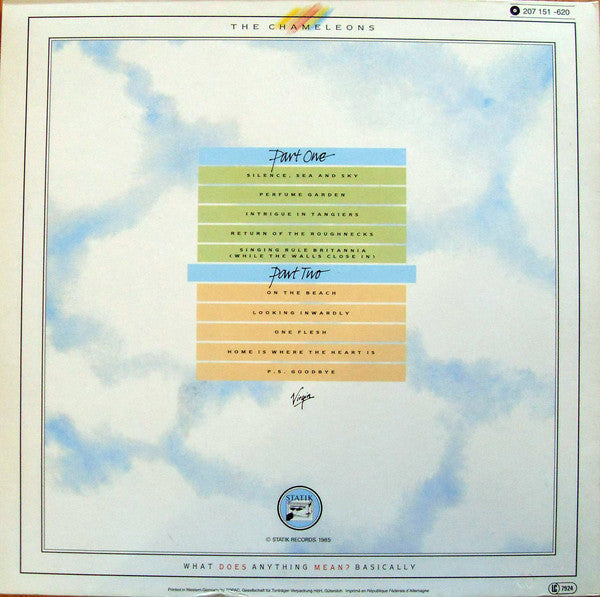 The Chameleons : What Does Anything Mean?  Basically (LP, Album, Gat)