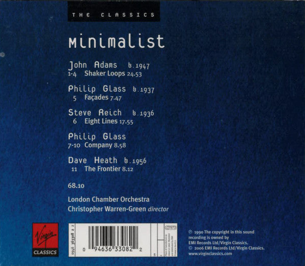 The London Chamber Orchestra ⋅ John Adams / Philip Glass / Steve Reich / Dave Heath : Minimalist (CD, Album)
