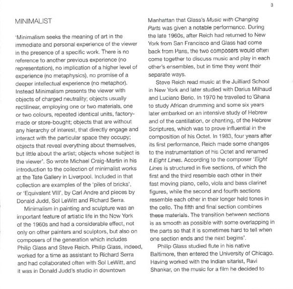 The London Chamber Orchestra ⋅ John Adams / Philip Glass / Steve Reich / Dave Heath : Minimalist (CD, Album)