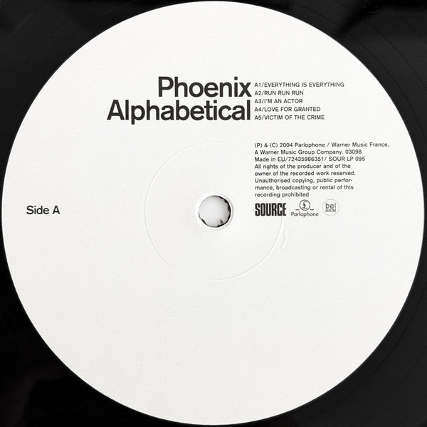 Phoenix : Alphabetical (LP, Album, RE)