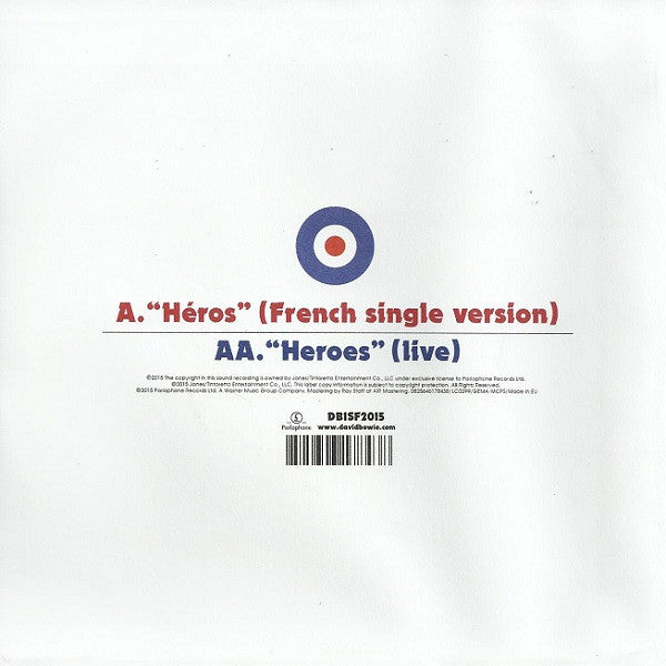 David Bowie : Heroes (7", Single, Ltd, RM, Blu)