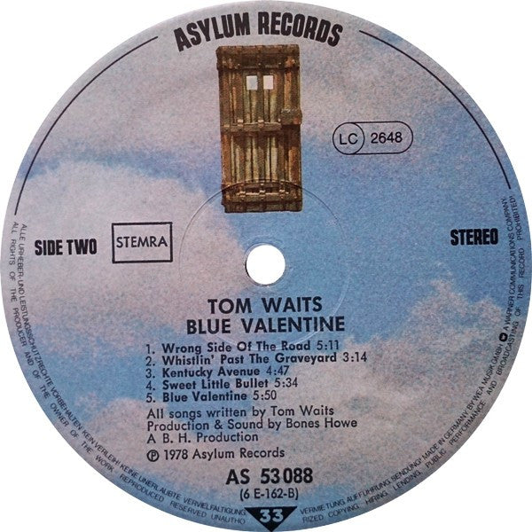 Tom Waits : Blue Valentine (LP, Album)