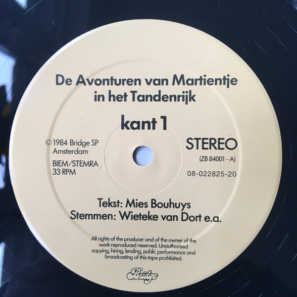 Wieteke van Dort : De Avonturen Van Martientje - In Het Tandenrijk (LP, Album)
