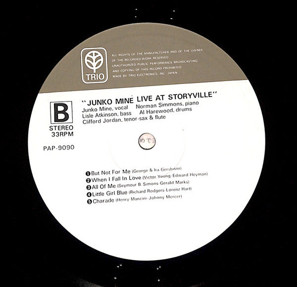 Junko Mine : Live At Storyville (LP, Album)