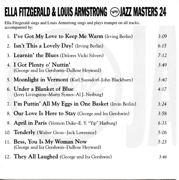 Ella Fitzgerald & Louis Armstrong : Verve Jazz Masters 24 (CD, Comp)